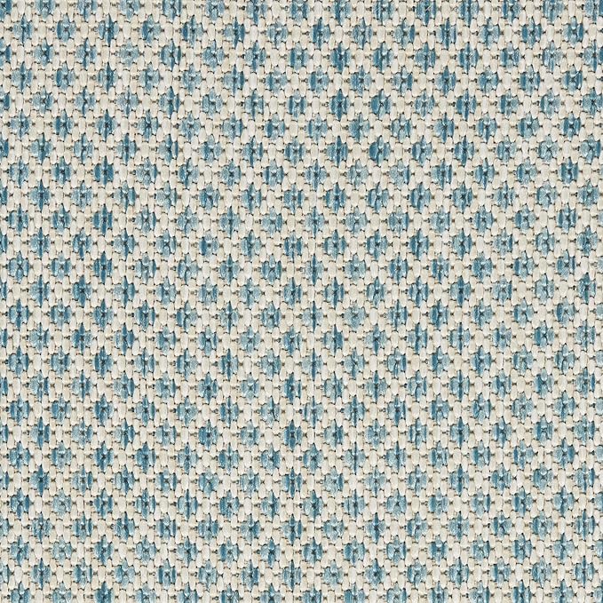 Nourison Home Courtyard Ivory Aqua 2'2" x 8' Area Rug - Easy Clean, Non Shedding, Bed Room, Living Room, Dining Room, Kitchen (8' Runner)