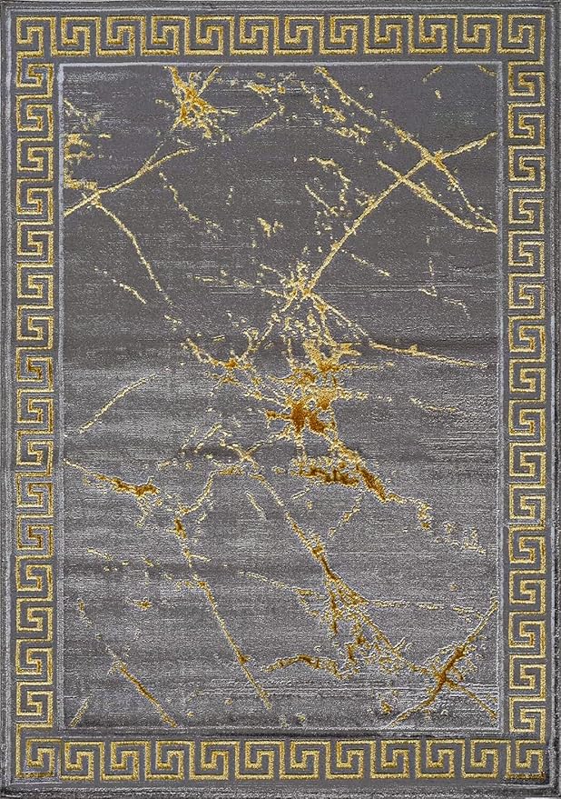 GLORY RUGS Area Rugs Marble 2x3 Grey Gold Carpet Modern Abstract Rug Living Room Dining Bedroom Rug