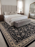 Rugs.com Yasmin Collection Rug – 9' x 12' Black Medium Rug Perfect for Living Rooms, Large Dining Rooms, Open Floorplans