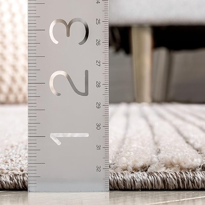 Well Woven Harlow Collection Briar Beige - Modern Tribal Minimalist Geometric 5x7 Area Rug - Ideal for Living Room, Dining Room & Bedroom - Durable, Stain Resistant & Easy to Clean