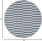 Unique Loom Outdoor Striped Collection Area Rug - Striped (6' 1" Round Blue/Ivory)