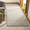 SAFAVIEH Natura Collection Runner Rug - 2'3" x 12', Silver, Handmade Wool Blend, Textured Design, Ideal for Hallway, Bedroom, Foyer (NAT620C)