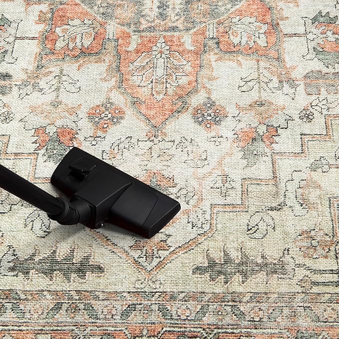 Keen Home Design 2x7 Rug - Machine Washable Runner Rug with Non-Slip Backing, Ideal for Hallway, Entryway, Kitchen, Laundry Room - Vintage, Easy Clean, Durable, Low Pile - (2'6" x 7')