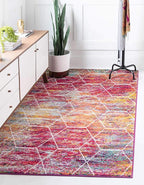 Unique Loom Trellis Frieze Collection Area Rug - Geometric (8' x 11', Multi/ Ivory)