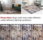 Keen Home Design Area Rugs - 9x12 Non-Shedding, Abstract Rugs for Kitchen, Living Room, Bedroom, Dining Room, Entryway - Size: 9'2" x 11'11", Multi
