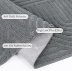 SHACOS Soft Fluffy High Low Pile Arch Pattern Area Rugs 5'3"x7'3" Non Slip Washable Modern Geometric Rug Stain Resistant Carpet for Living Room Bedroom Dining Room Nursery, Grey