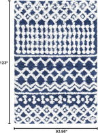 Livabliss Hapsburg Moroccan Shag Area Rug,7'10" x 10'3",Navy/White