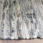 SAFAVIEH Rag Rug Collection Accent Rug - 3' x 5', Grey, Handmade Boho Stripe Cotton, Ideal for High Traffic Areas in Entryway, Living Room, Bedroom (RAR121A)
