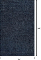 Eyely UES100C-9 Supersoft Haze Solid Low-Pile Indoor Area Rug Casual;Contemporary;Solid;Traditional, Bedroom, Kitchen, Living Room, Easy-Cleaning, Non-Shedding, 9 X 12, Navy