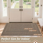 BEQHAUSE Dirt Trapper Door Mat 20" x 48", Non-Slip Washable Doormats Entrance Mat, Dirt Resistant and Absorbent Welcome Mat, Low Profile Floor Mats for Front Back Door and Entryway, Beige