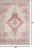Loloi Skye Collection SKY-02 Ivory/Berry 8'-0" x 8'-0" Round Area Rug
