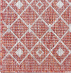 Unique Loom Outdoor Trellis Collection Area Rug - Tribal Trellis (7' 10" Square, Rust Red/ Ivory)
