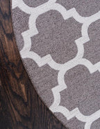 Rugs.com Lattice Collection Rug – 6 Ft Round Chocolate Brown Medium Rug Perfect for Kitchens, Dining Rooms