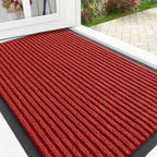OLANLY Front Door Mat Indoor Outdoor Entrance, Waterproof Heavy Duty Doormat, Fade Resistant, Low Profile, Easy Clean Patio Porch Welcome Floor Mats for Entry, 29.5x17, Red