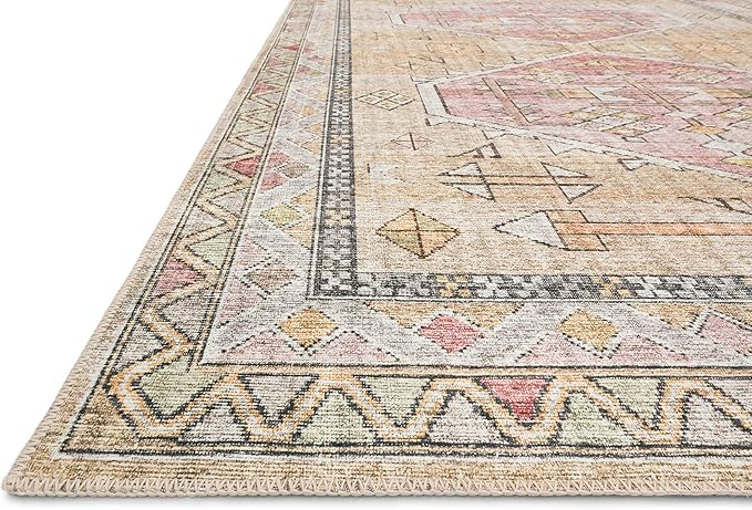 Loloi Skye Collection SKY-04 Gold/Blush 8'-0" x 8'-0" Round Area Rug