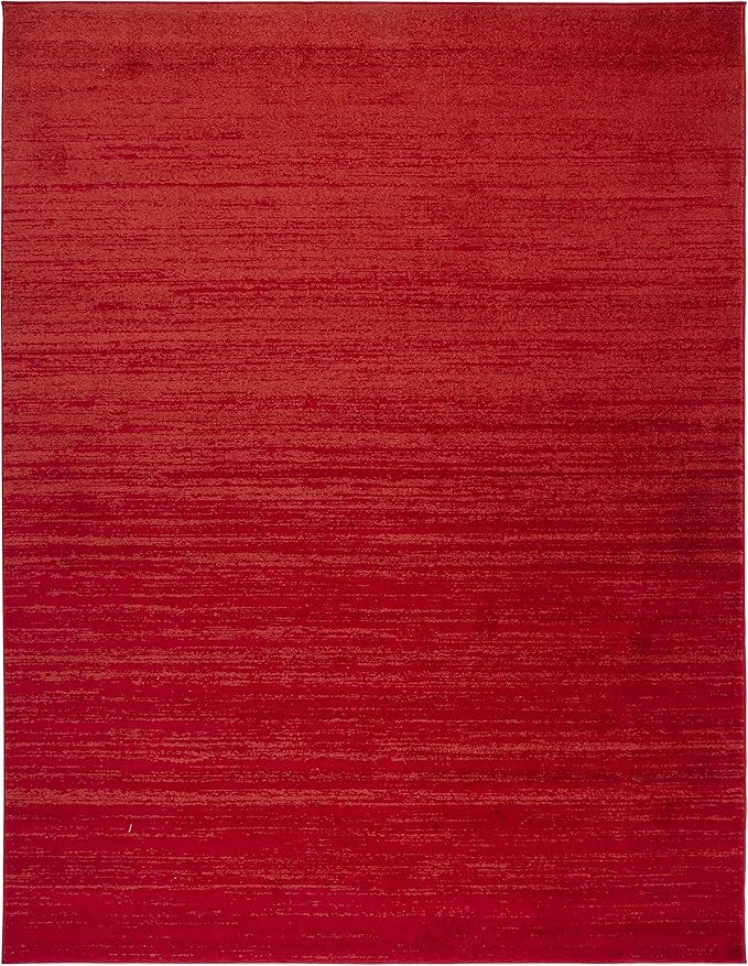 SAFAVIEH Area Rug 8x10 - Adirondack Collection - Large - Red & Grey, Modern Ombre Design, Non Shedding & Easy to Clean, Ideal for Living Room, Bedroom, Office, Dining Space (ADR113Q)