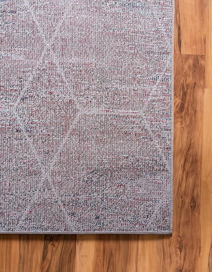 Unique Loom Trellis Frieze Collection Area Rug - Geometric (4' Square, Blue Multi/ Ivory)