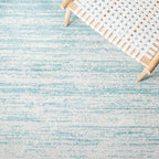 SAFAVIEH Adirondack Collection Area Rug - 4' Square, Aqua & Ivory, Modern Ombre Design, Non Shedding & Easy to Clean, Ideal for Living Room, Bedroom, Office, Dining Space (ADR113J)