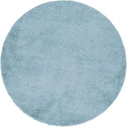Unique Loom Davos Shag Collection Area Rug - Solid (6' 7" Round, Aqua)