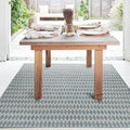 FH Home Flat Woven Outdoor Rug - Waterproof, Easy to Clean, Stain Resistant - Premium Polypropylene Yarn - Geometric - Patio, Deck, Porch, Balcony, Laundry Room - Giza - Aqua - 3ft 11in x 5ft 6in