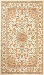 COMSLE Boho Area Rug, 3' x 5' Machine Washable Rugs for Entryway Faux Wool Large Rugs Distressed Throw Rug Non-Slip Floor Carpet for Indoor Bedroom Kitchen Living Room Cream/Beige-2