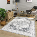 Paco Home Oriental Area Rug with Faded Vintage Look in Grey, Size: 7'10" x 11'2"