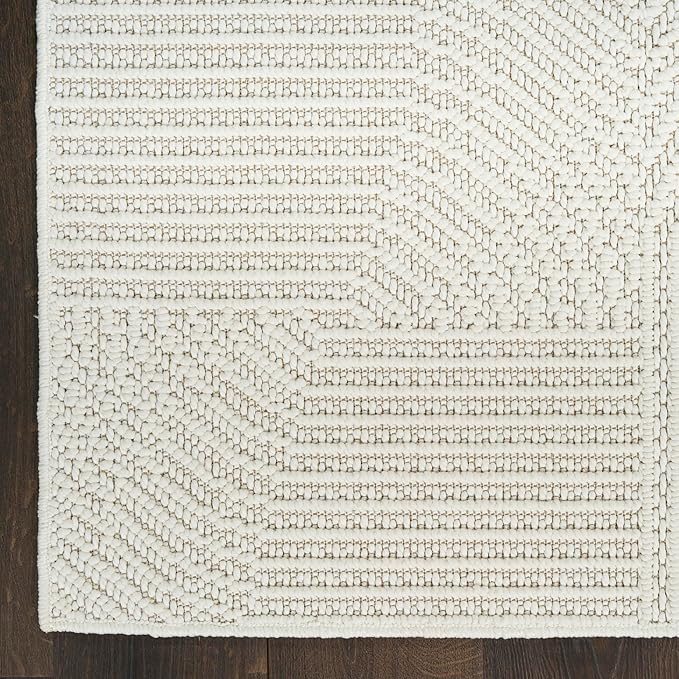 Nourison Home Textured Home Ivory 3'11" x 5'11" Area Rug - Easy Clean, Non Shedding, Bed Room, Living Room, Dining Room, Kitchen (4' x 6')