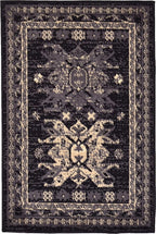 Unique Loom Taftan Collection Border Geometric Tribal Inspired Design Area Rug (2' 2 x 3' 0 Rectangular, Black/ Gray)