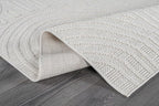 Beverly Rug Micro Loop Large Area Rug White 9x12 Modern Luxury Circle Geometric Durable Indoor Area Rugs for Living Dining Room Office Stain Resistant Non Shedding Casual Indoor Carpet White 9 x 12