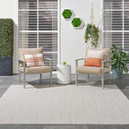 Nourison Home Courtyard Ivory Silver 6' x Square Area Rug - Easy Clean, Non Shedding, Bed Room, Living Room, Dining Room, Kitchen (6' x Square)
