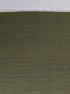 Rugsotic Carpets Hand Woven Flat Weave Kilim Wool ECO-Friendly Area Rugs - 5'x8', Rectangle Shape, Olive Color, Solid Plain Design, Low Pile Handmade Area Rugs for Living Room, Bed Room (D00111)