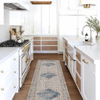 Washable Area Rug. Modern Farmhouse. Vintage. Turkish. Bohemian. Distressed. Oriental. Traditional. Rugs for Living Room. Dining. Bedroom. Office. Entryway. Foyer. (859NC, 2'5" x 6'5")