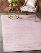 Unique Loom Trellis Frieze Collection Area Rug - Geometric (4' 1" x 6' 1", Light Pink/ Ivory)