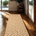 5ft Custom Fit Runner Rug for Narrow Indoor Entry Foyer - Gold Tan | Non-Slip | Washable & Edge Bound