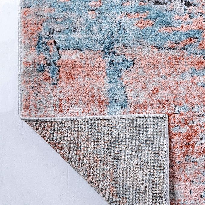 Rugs.com Leipzig Collection Runner Rug – 10 Ft Runner Multi Low-Pile Rug Perfect for Hallways, Entryways
