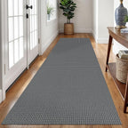 Braided Runner Rug 3x10 Ft Washable Runners for Hallways Non Slip Rubber Backed Kitchen Runners Cotton Long Entryway Runner Indoor, Woven Carpet for Hall Kitchen Entryway, Dark Grey/Grey