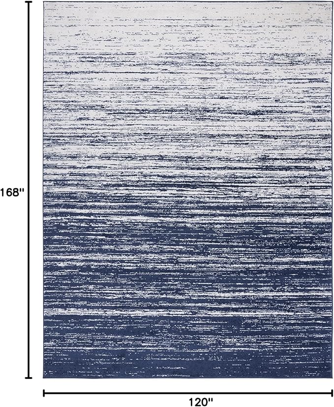 SAFAVIEH Area Rug 10x14 - Adirondack Collection - Large - Navy & Ivory, Modern Ombre Design, Non Shedding & Easy to Clean, Ideal for Living Room, Bedroom, Office, Dining Space (ADR113N)