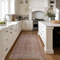 Kuden 2'6"x12 Runner Rug, Machine Washable Area Rug with Non-Slip Backing, Vintage Style, Soft, Easy Clean, Low Pile Rug for Hallway, Entryway, Kitchen, Bedroom