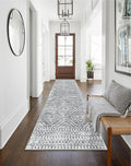 Wonnitar Washable Rug Runner for Kitchen, 2'6"x10' Moroccan Extra Long Runner Rugs for Hallways, Boho Non-Shedding Low Pile Floor Carpet Runner for Entryway Living Room (Silver Grey,2'6"x10')