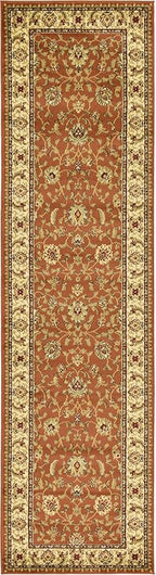 Unique Loom Voyage Collection Traditional Oriental Classic Intricate Design Area Rug (2' 7 x 10' 0 Runner, Terracotta/Ivory)