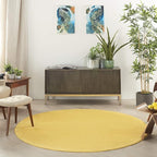 Nourison Home Nourison Essentials Yellow 6' x Round Area Rug - Easy Clean, Non Shedding, Bed Room, Living Room, Dining Room, Kitchen (6' x Round)