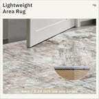 Abstract Rug 8x10 Large Living Room Rugs Neutral Modern Washable Area Rugs for Bedroom Dining Room Non-Slip Stain Resistant Foldable Thin Rug Grey Pink