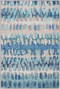 Dash and Albert Paint Chip Machine Washable Area Rug - 5' x 8' Blue - Geometric Accent Rug - Anti-Slip Backing, Lightweight, Machine Washable, High Traffic Areas Kitchen, Mudroom, Laundry Room