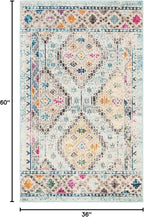 SAFAVIEH Madison Collection Accent Rug - 3' x 5', Blue & Yellow, Boho Diamond Distressed Design, Non-Shedding & Easy Care, Ideal for High Traffic Areas in Entryway, Living Room, Bedroom (MAD418K)