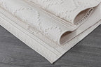 Beverly Rug Micro Loop Large Area Rug White 10x14 Modern Luxury Boho Geometric Durable Indoor Area Rugs for Living Dining Room Office Stain Resistant Non Shedding Casual Indoor Carpet White 10 x 14