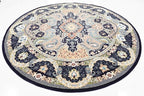 Unique Loom Narenj Collection Classic Traditional Medallion Textured Design Area Rug, 10' 0" x 10' 0", Navy Blue/Tan