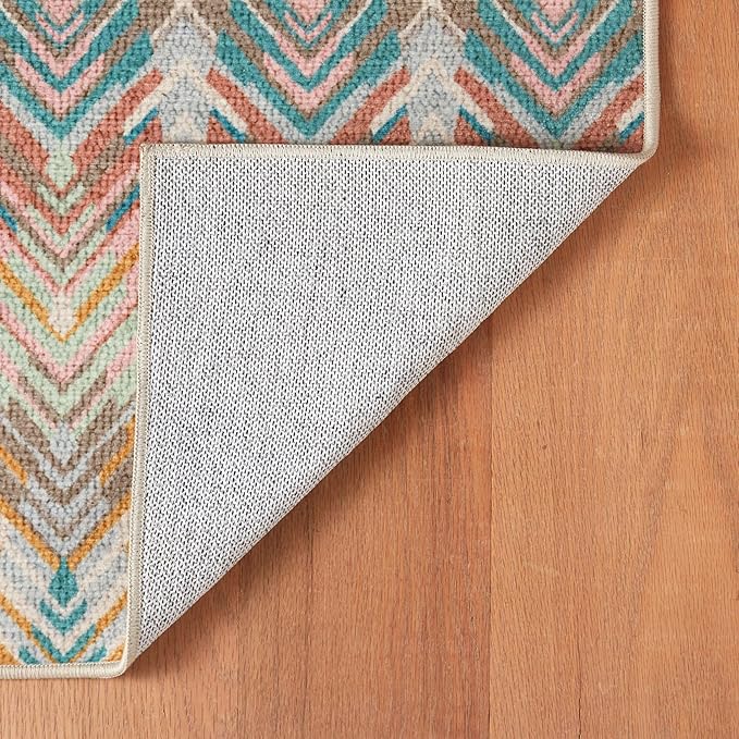 Dash & Albert Seneca Stone Machine Washable Rug, Runner-2.5 X 8 Feet, Multi Graphic Pattern