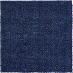 Unique Loom Solo Collection Area Rug - Calabasas (4' 1" Square, Navy Blue)