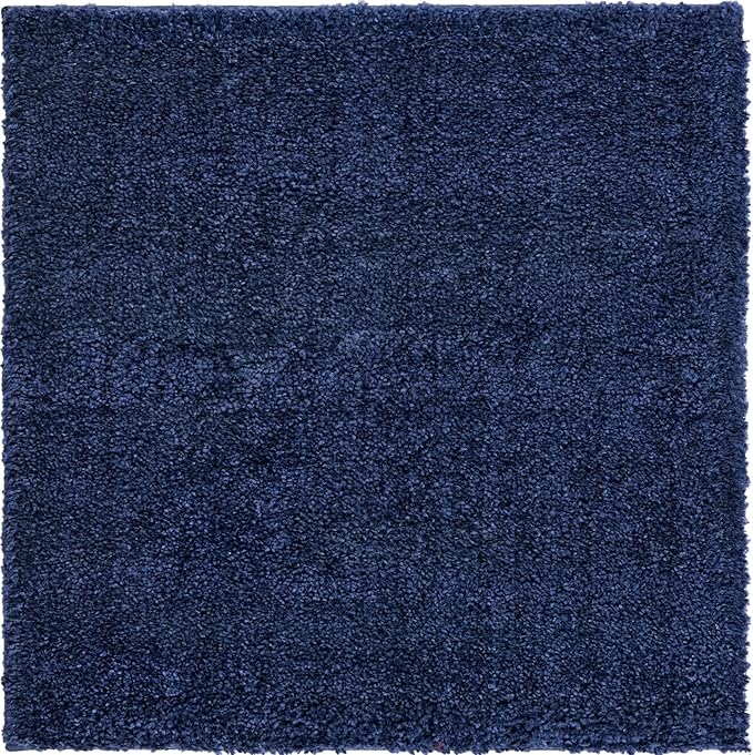 Unique Loom Solo Collection Area Rug - Calabasas (4' 1" Square, Navy Blue)