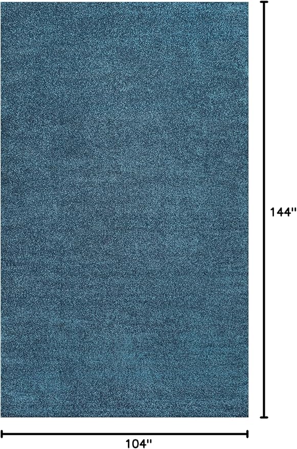 Eyely UES100H-9 Supersoft Haze Solid Low-Pile Indoor Area Rug Casual;Contemporary;Solid;Traditional, Bedroom, Kitchen, Living Room, Easy-Cleaning, Non-Shedding, 9 X 12, Turquoise